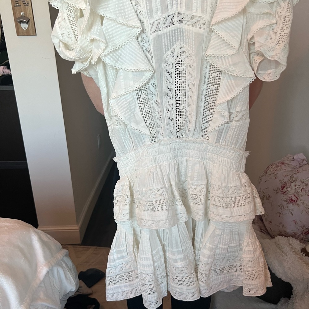 Love shack fancy Stella white mini dress